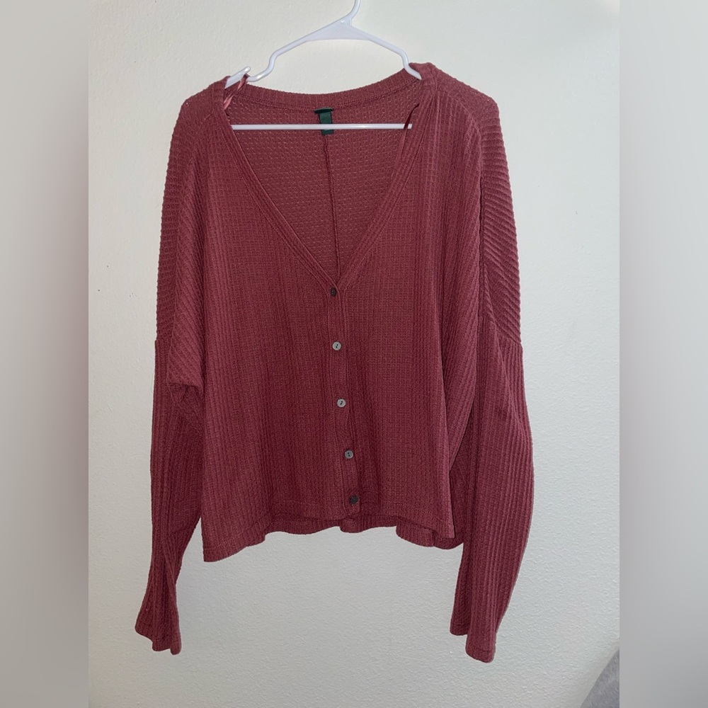 Pink Button Up Sweater